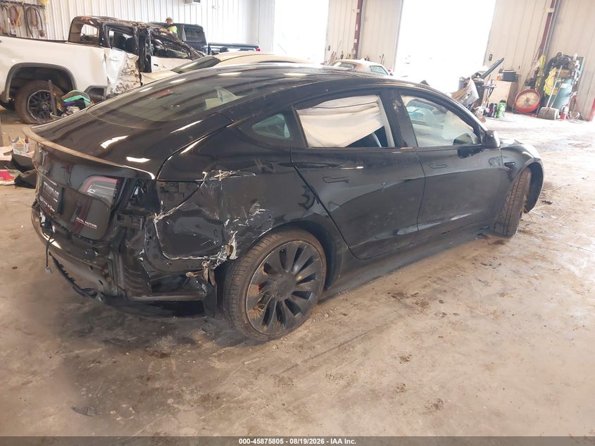 Vin: 5yj3e1ec3pf710982, lot: 46374800, tesla model 3 performance dual motor all-wheel drive 20234