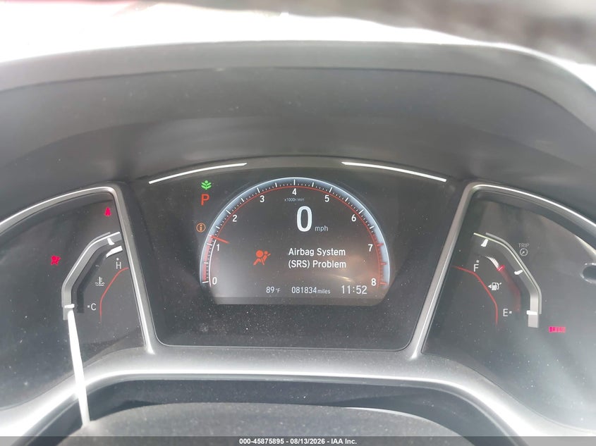 2019 HONDA CIVIC SEDAN 2.0L I-4 DOHC, VVT, 158HP