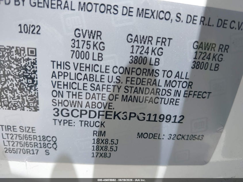 2023 CHEVROLET SILVERADO PICKUP 2.7L I-4 DI, DOHC, VVT, TURBO, 310HP