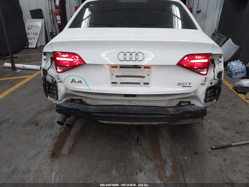2009 AUDI A4 SEDAN 2.0L I-4 DI, DOHC, VVT, TURBO, 211HP