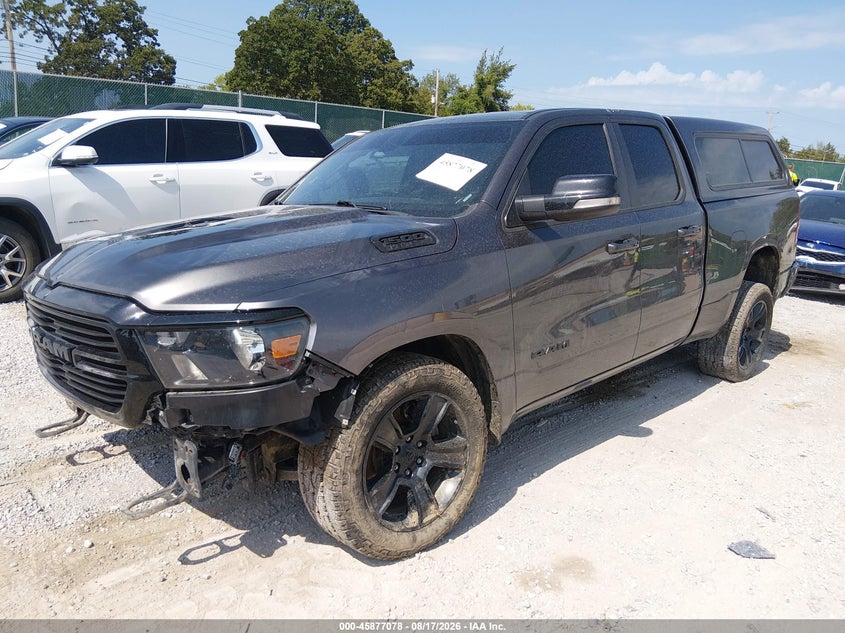 Vin: 1c6srfbt3mn804978, lot: 46376074, ram 1500 big horn  4x4 6'4 box 20212