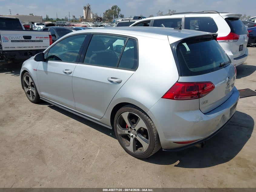 VOLKSWAGEN GOLF GTI 2017 VIN 3VW5T7AU8HM033261