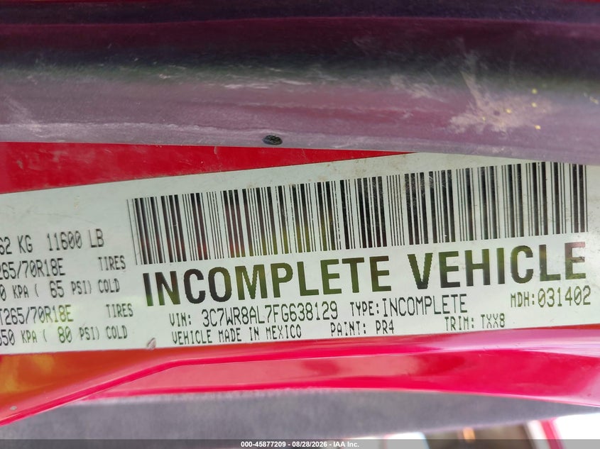 2015 RAM 3500 TRUCK N/A