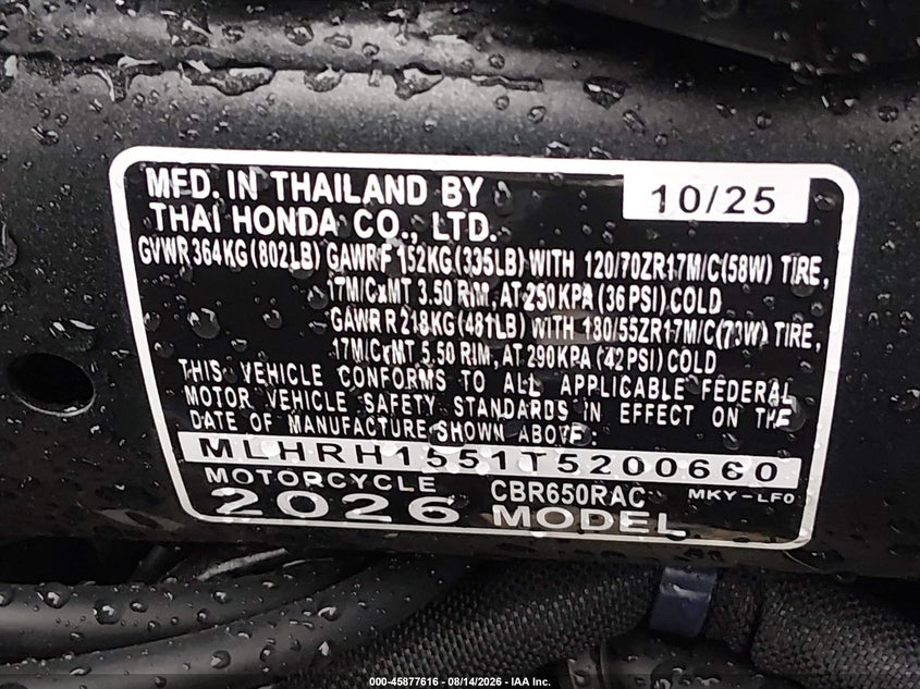 HONDA CBR650 2026