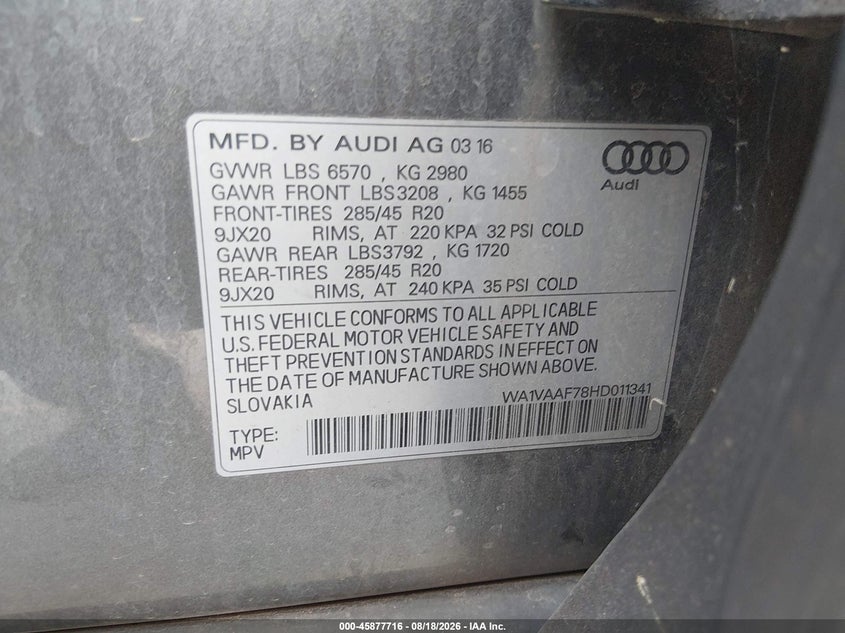 2017 AUDI Q7 3.0T PREMIUM · Photo 9