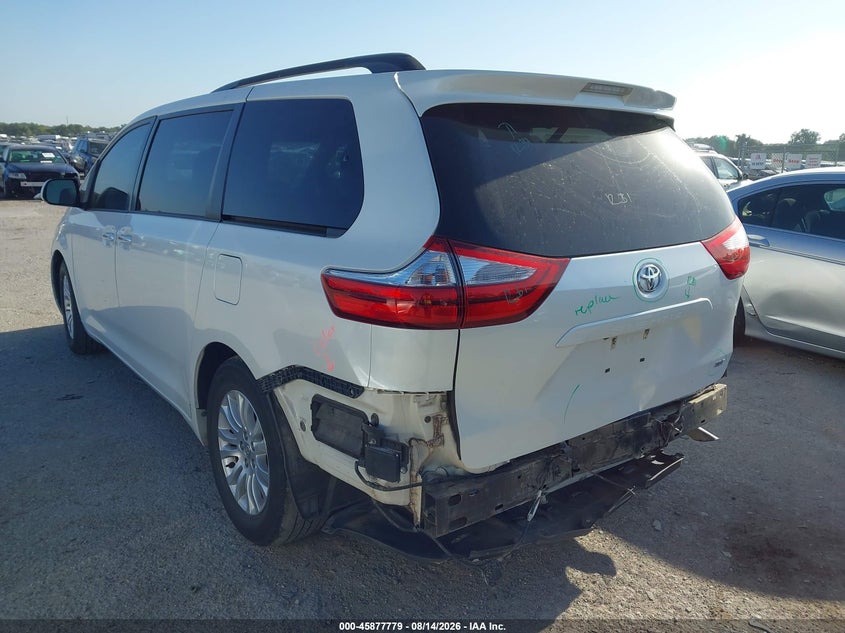 Vin: 5tdyk3dc9fs677718, lot: 46376775, toyota sienna xle 8 passenger 20153