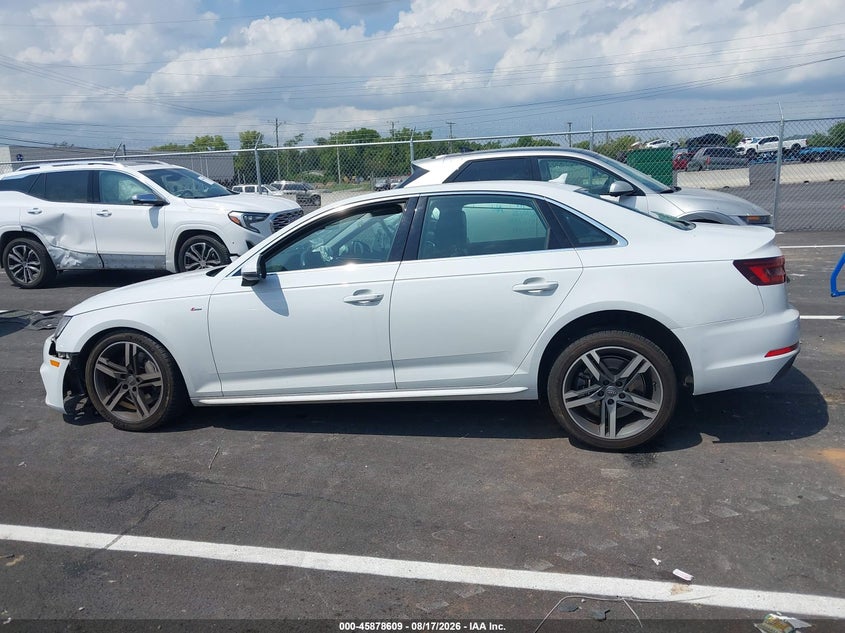 2018 AUDI A4 SEDAN 2.0L I-4 DI, DOHC, VVT, TURBO, 252HP