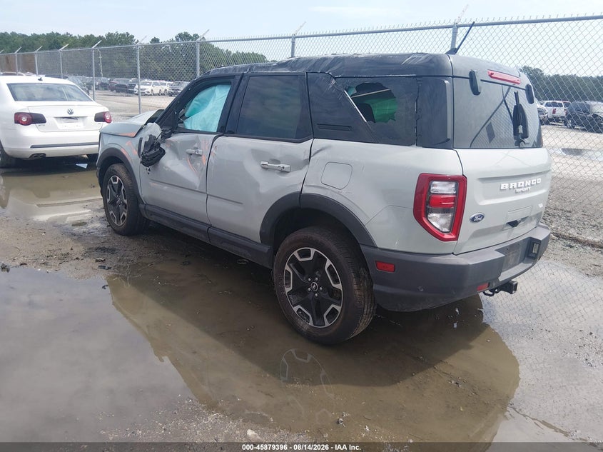 Vin: 3fmcr9c6xnrd49466, lot: 46378392, ford bronco sport outer banks 20223