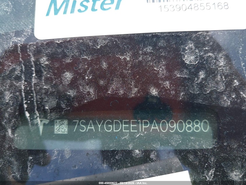 TESLA MODEL Y 2023 VIN 7SAYGDEE1PA090880
