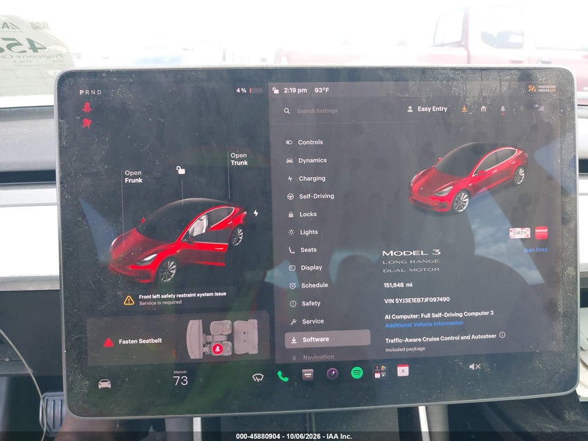 TESLA MODEL 3 2018 VIN 5YJ3E1EB7JF097490
