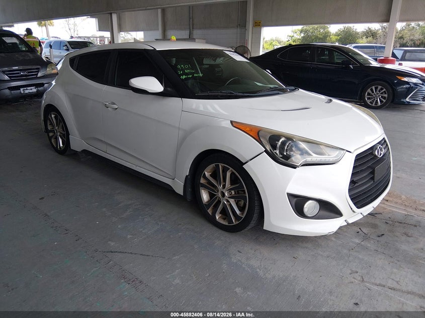 Vin: kmhtc6ae7eu207837, lot: 46381440, hyundai veloster turbo w/black 20141