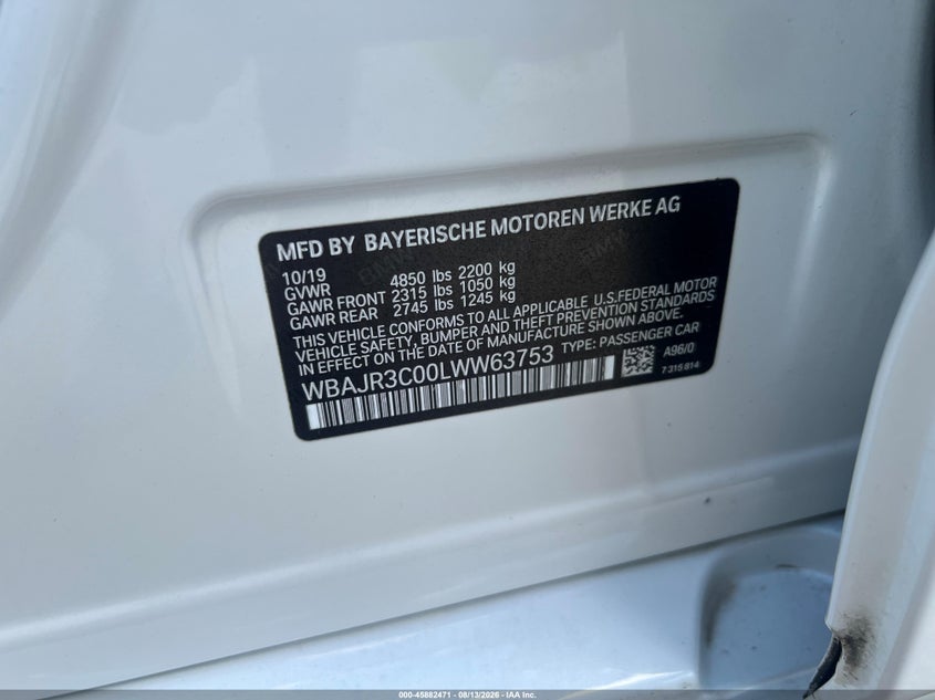 2020 BMW 530I auction photo 8