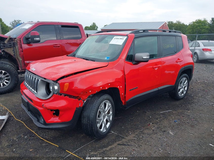 Vin: zacnjbd12kpj92095, lot: 46381835, jeep renegade limited 4x4 20192
