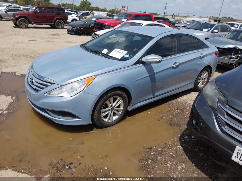 2014 Hyundai Sonata, Правый бок, IAAI, VIN 5NPEB4AC9EH844452 — фото 2