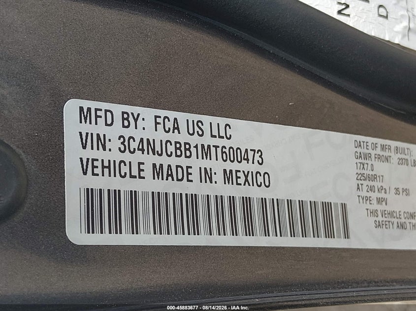 2021 JEEP COMPASS LATITUDE FWD · Фото 9