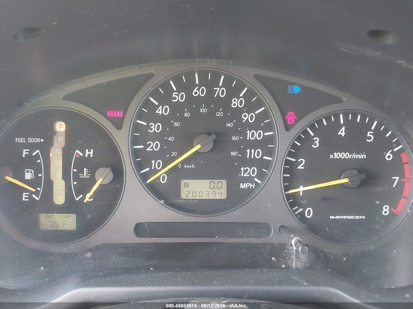 2002 SUBARU IMPREZA OUTBACK SPORT auction photo 7