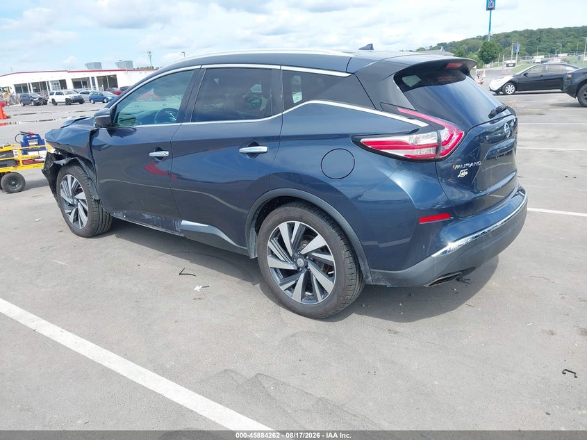 Vin: 5n1az2mh6fn242031, lot: 46383296, nissan murano platinum 20153