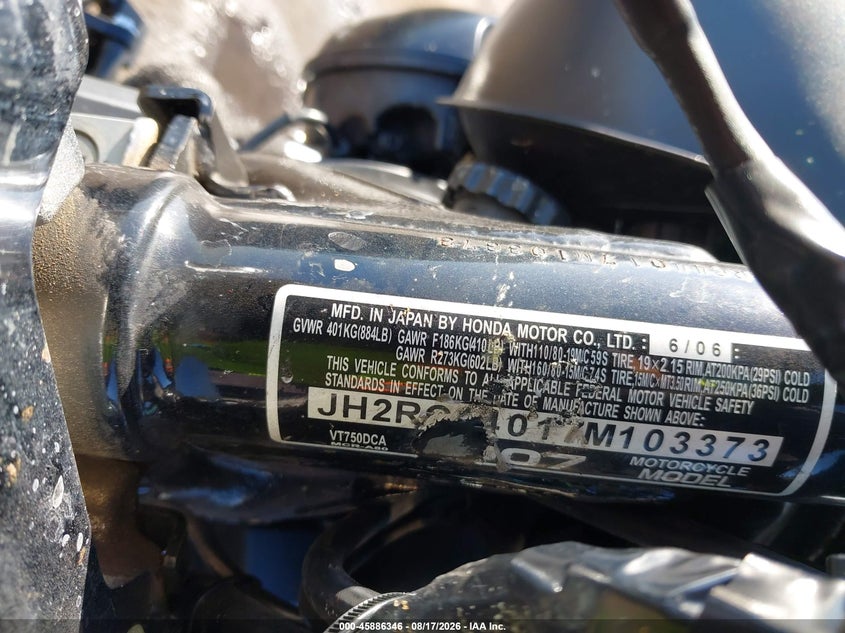 2007 HONDA VT MOTO 2