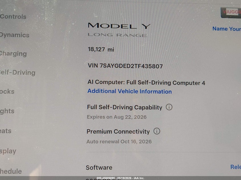 2026 TESLA MODEL Y auction photo 7