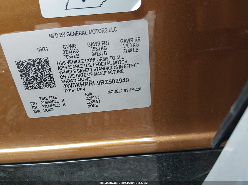 ACURA ZDX 2024 VIN 4W5XHPRL9RZ502949