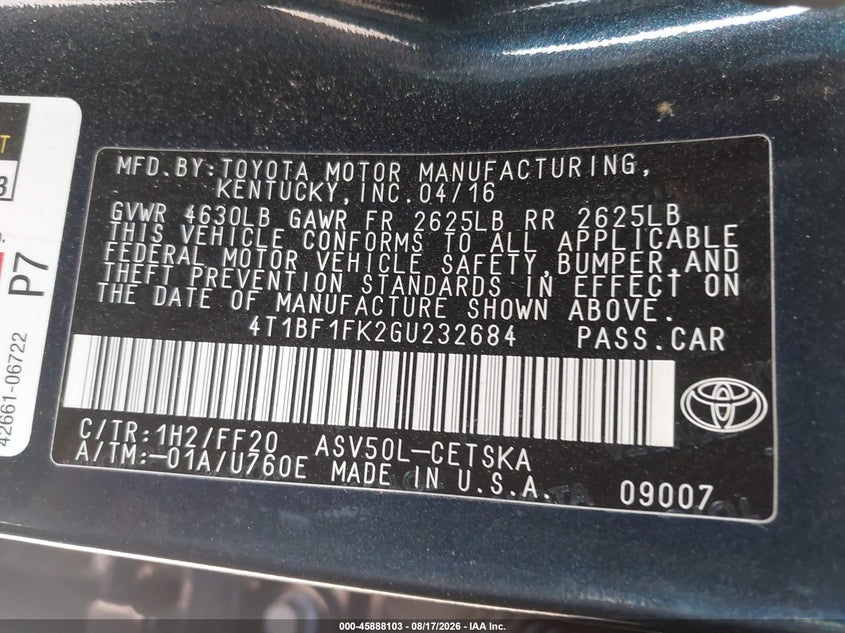 TOYOTA CAMRY - zdjęcie 9