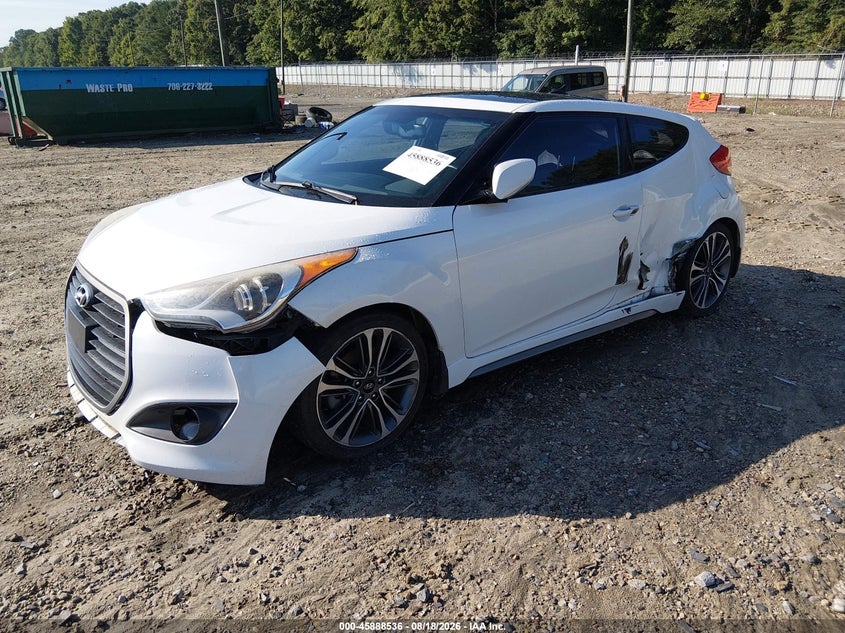 2016 Hyundai Veloster, Удар спереди, IAAI, VIN KMHTC6AE5GU265495 — фото 2