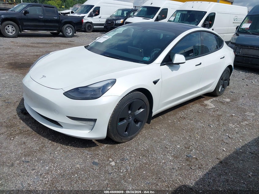 2022 Tesla Model 3, Rear, IAAI, VIN 5YJ3E1EB8NF178360 — photo 2