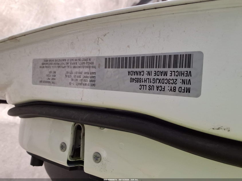 DODGE CHARGER 2020 VIN 2C3CDXJG1LH188540