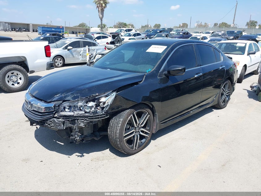 2016 Honda Accord, Front & Rear, IAAI, VIN 1HGCR2F57GA058775 — photo 2