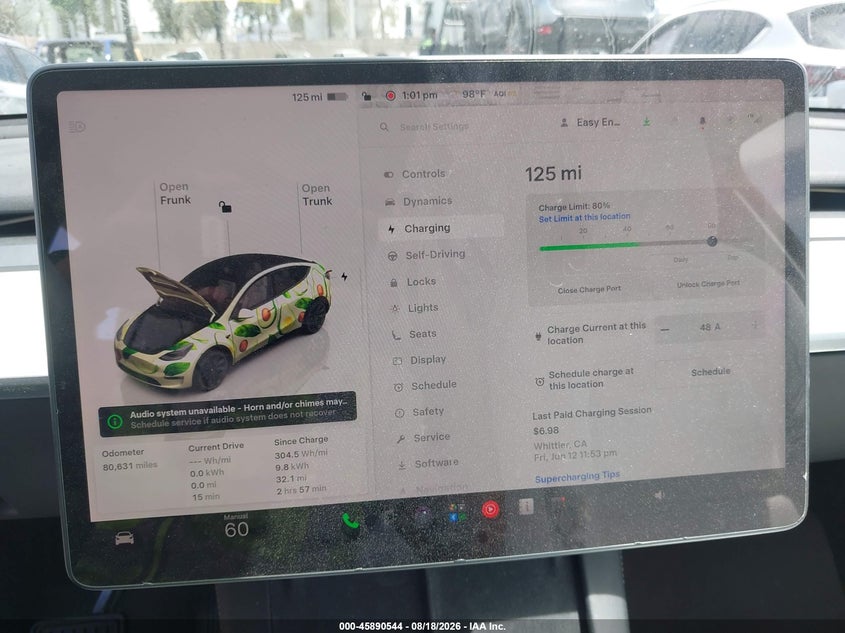 TESLA MODEL Y 2022 VIN 7SAYGDEE9NF445763