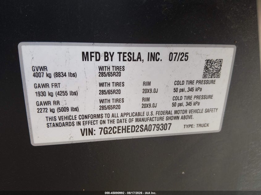 2025 TESLA CYBERTRUCK ALL-WHEEL DRIVE · Фото 9