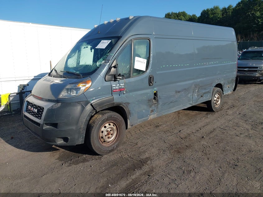 Vin: 3c6urvjg8le117389, lot: 46390703, ram promaster 3500 cargo van high roof 159 wb ext 20202