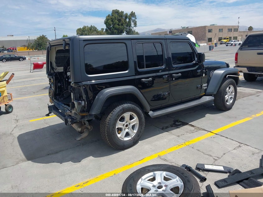 Vin: 1c4hjxdn0lw265081, lot: 46390768, jeep wrangler unlimited sport s 4x4 20204