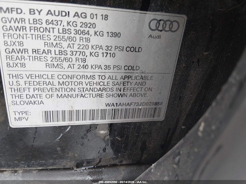 2018 AUDI Q7 2.0T PREMIUM · Фото 9