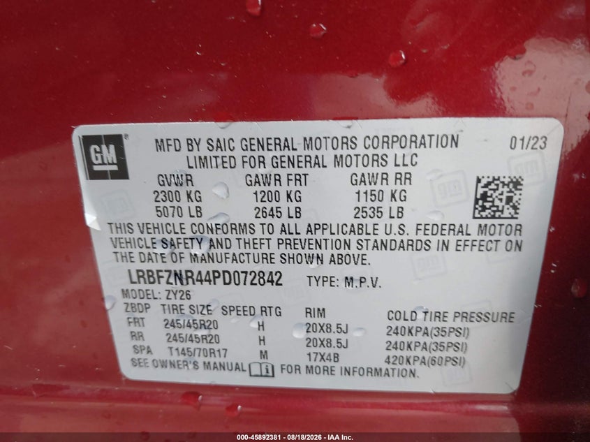 2023 BUICK ENVISION SPORT UTILITY VEHICLE 2.0L I-4 DI, DOHC, VVT, TURBO, 228HP