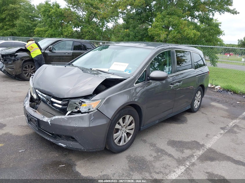 2014 Honda Odyssey Ex, Удар спереди, IAAI, VIN 5FNRL5H43EB104901 — фото 2