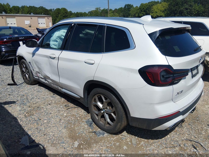 Vin: wbx47dp05nn185993, lot: 46391597, bmw x3 sdrive30i 20223