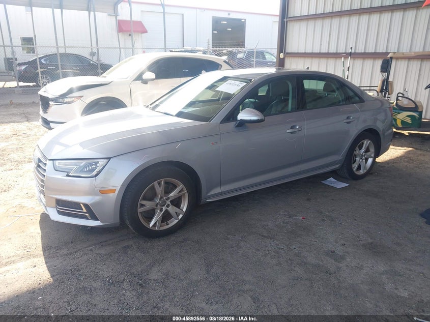 2018 Audi A4, Right Front, IAAI, VIN WAUKMAF44JA087892 — photo 2