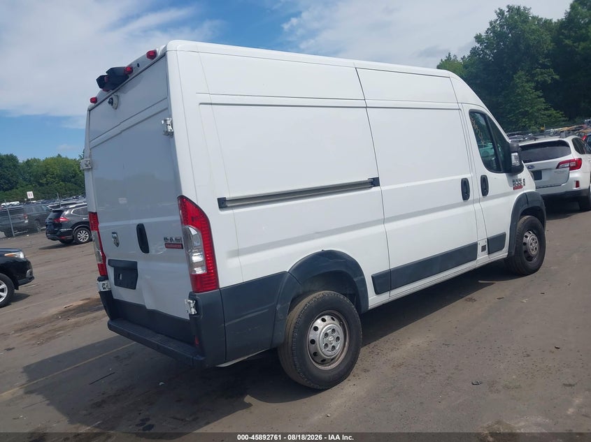 Vin: 3c6trvbg8ke501231, lot: 46391822, ram promaster 1500 high roof 136 wb 20194
