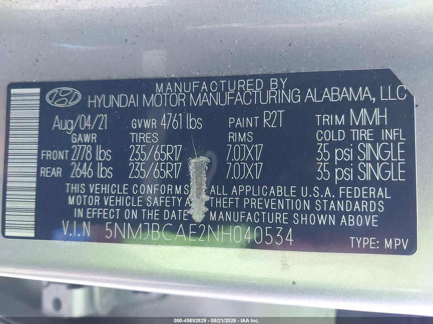 2022 HYUNDAI TUCSON SPORT UTILITY VEHICLE 2.5L I-4 DI, DOHC, VVT, REGULAR , 187HP