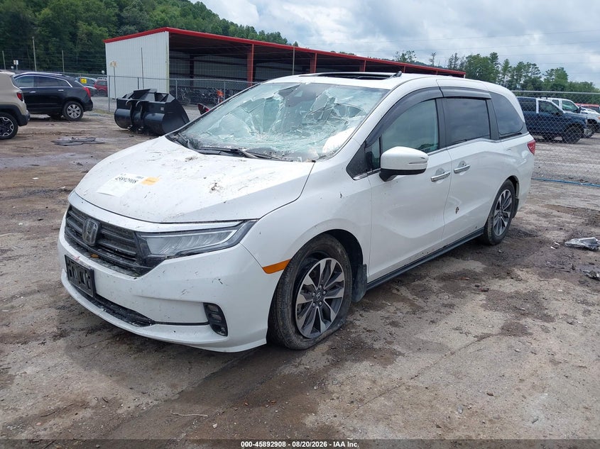 Vin: 5fnrl6h61pb053392, lot: 46391969, honda odyssey ex-l 20232
