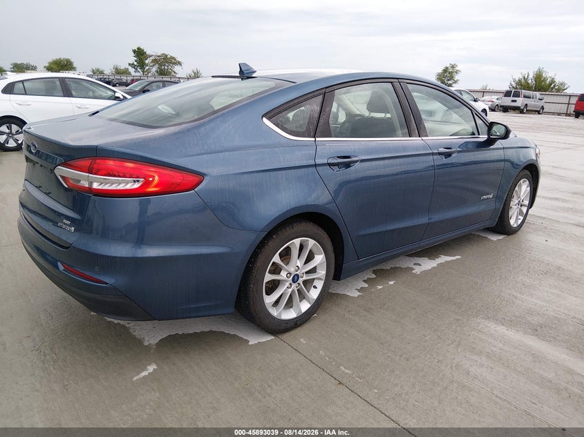 Vin: 3fa6p0lu9kr136401, lot: 46392100, ford fusion hybrid se 20194