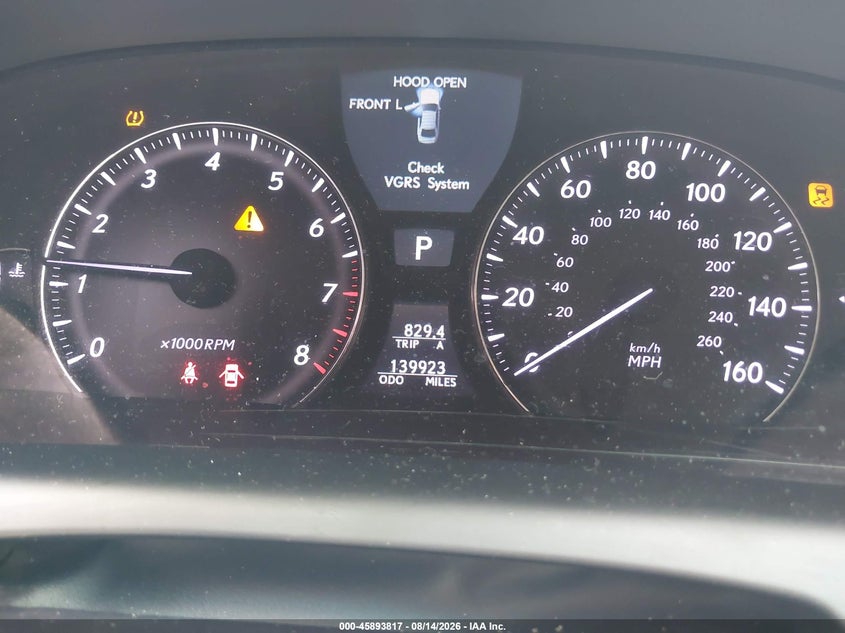 LEXUS LS 460 2010 VIN JTHCL5EF8A5006100
