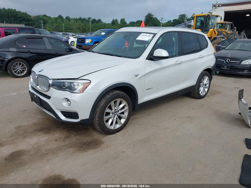 2015 BMW X3, Удар сзади, IAAI, VIN 5UXWX9C51F0D56646 — фото 2