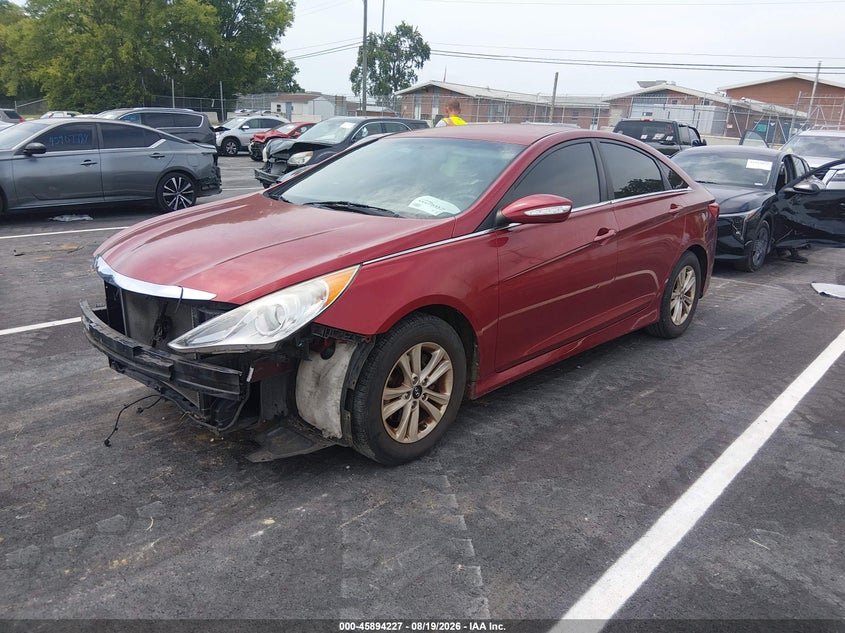 2014 Hyundai Sonata Gls, Front End, IAAI, VIN 5NPEB4AC3EH947852 — photo 2