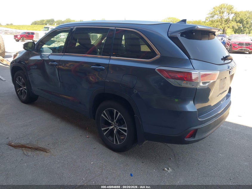 Vin: 5tdjkrfh8gs284727, lot: 46393759, toyota highlander xle v6 20163