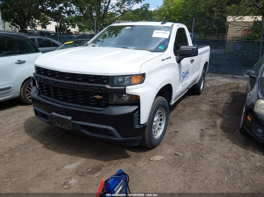 2021 Chevrolet Silverado 1500 2Wd Long Bed Wt, Механика, IAAI, VIN 3GCNWAEK3MG364788 — фото 2
