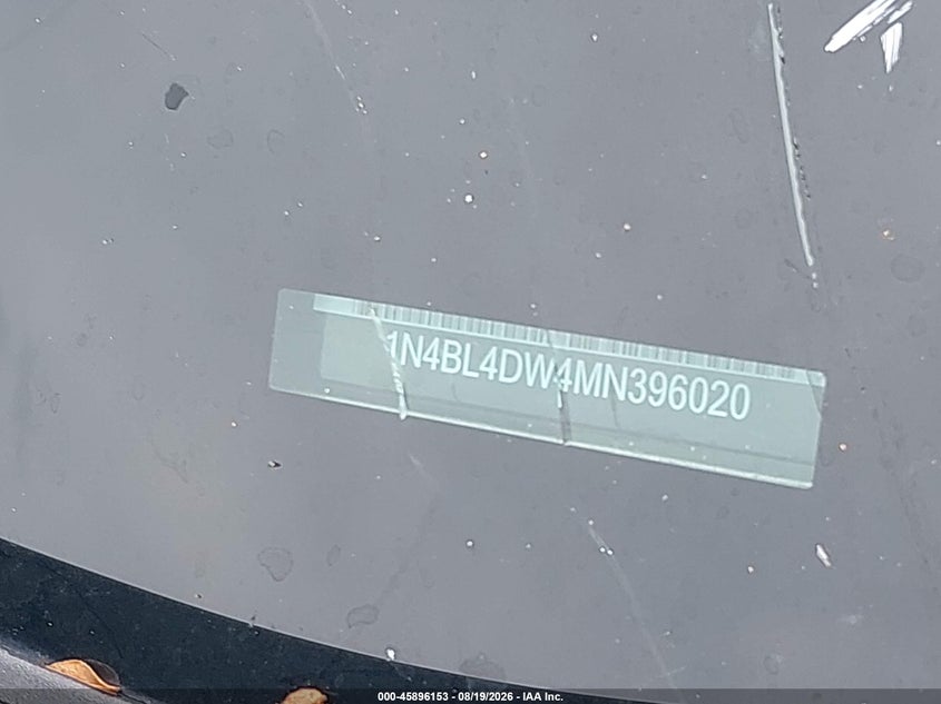 NISSAN ALTIMA 2021 VIN 1N4BL4DW4MN396020