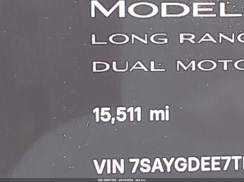 TESLA MODEL Y 2026 VIN 7SAYGDEE7TF365472