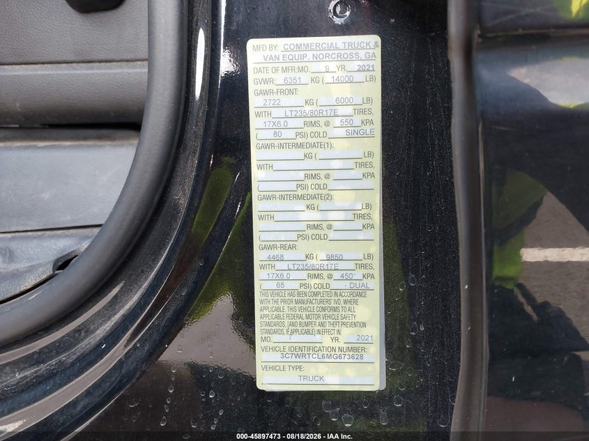 2021 RAM 3500 CHASSIS auction photo 8